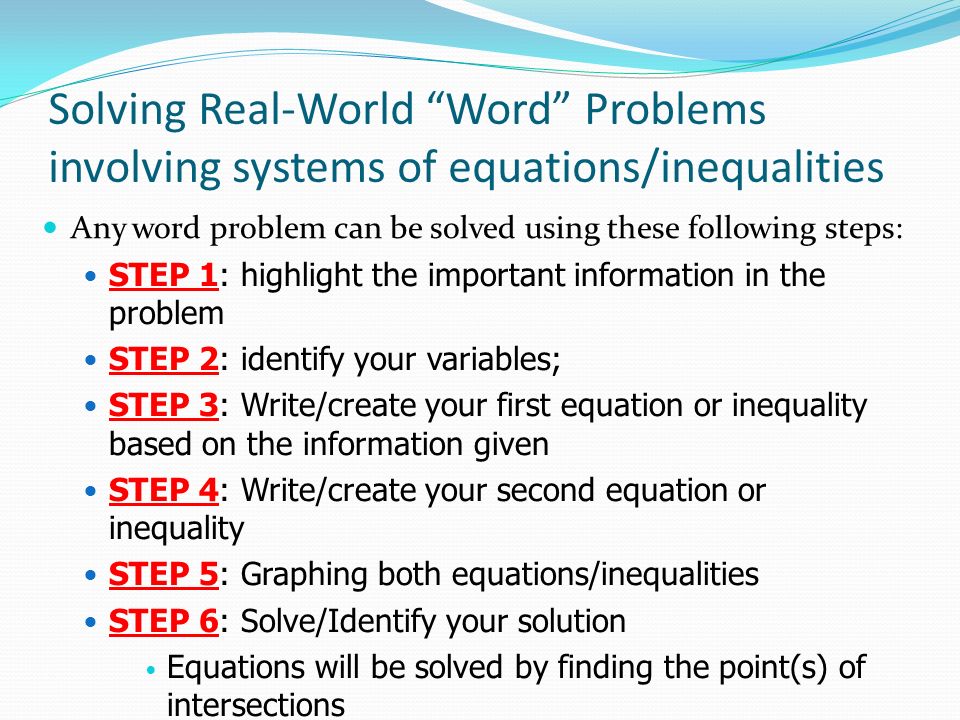 Systems of linear inequalities